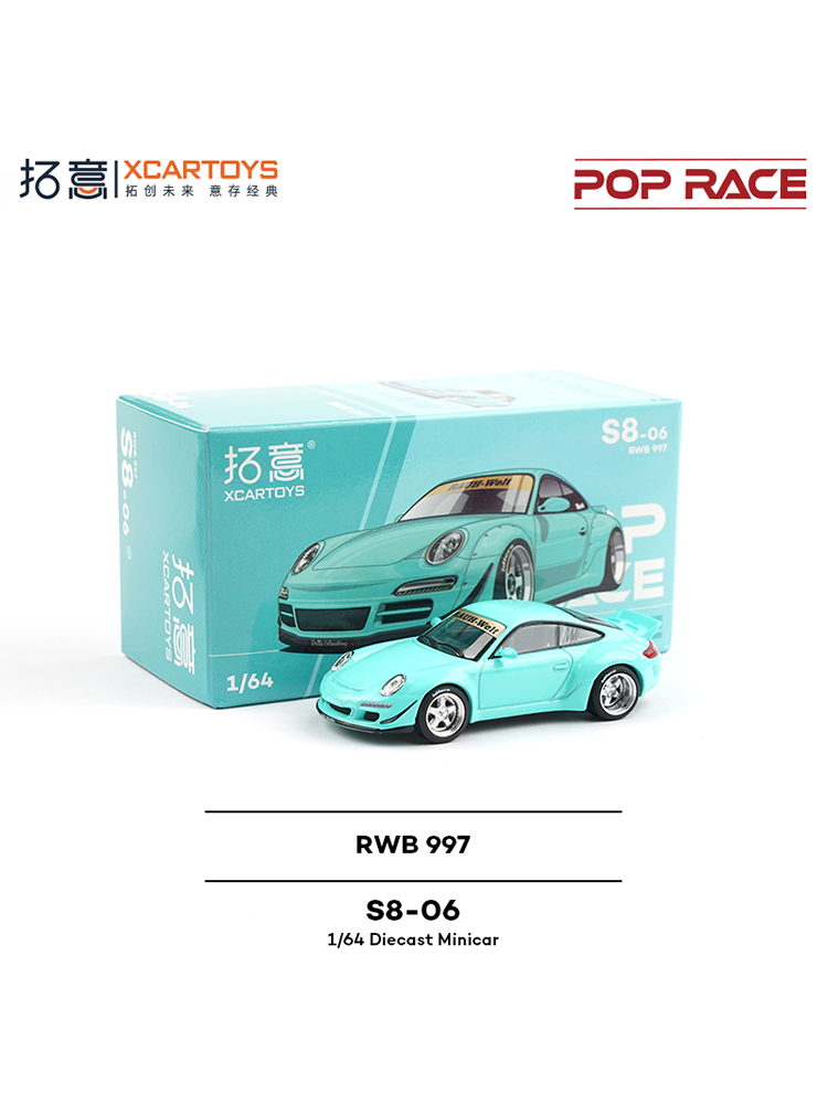 Pop Race 1:64 Porsche 997 RWB Tiffany Blue