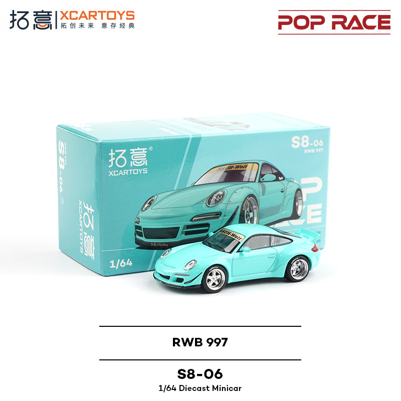 Pop Race 1:64 Porsche 997 RWB Tiffany Blue