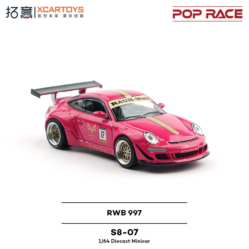 Pop Race 1:64 S8-07 Porsche RWB 997 Ruby Red
