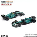 POPRACE 1:64 Scale Diecast Aston Martin AMR23 14 Stroll Supercar Racing Car Model Collectible Ornament S37 01