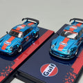 Flame 1/64 Porsche RWB 993 964 Plated Blue Gulf Alloy Die Cast Car Model Collection Gift