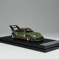 SW 1:64 Rauch-Welt Wide Body Modification, Porsche RWB993 Matte Green F40 Wide Body Modified Alloy Die cast Car Model