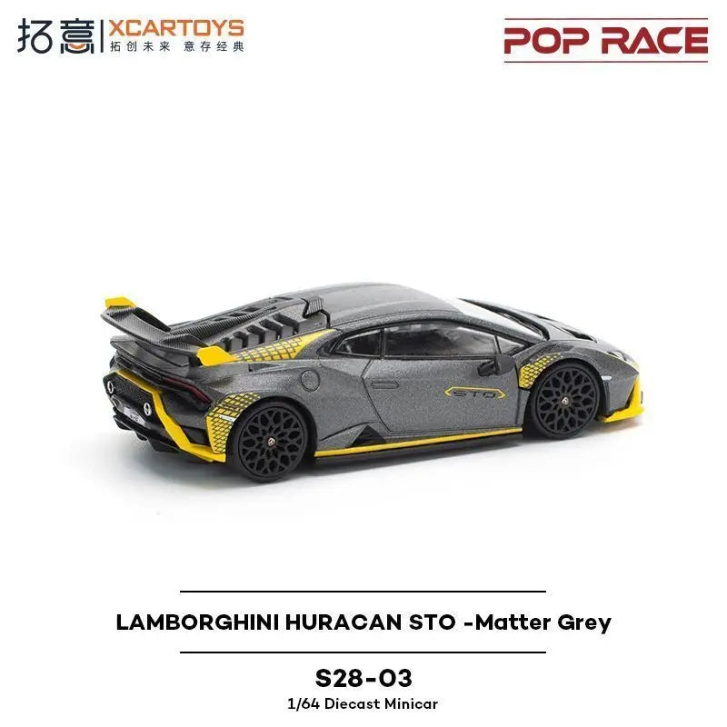 POP RACE1/64 Lamborghini Supercar Collection Ornament HuracanSTO S28-03 Alloy Racing Model